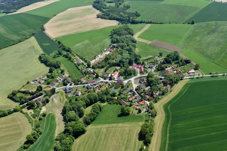 Letecký snímek Alberovice 2025
